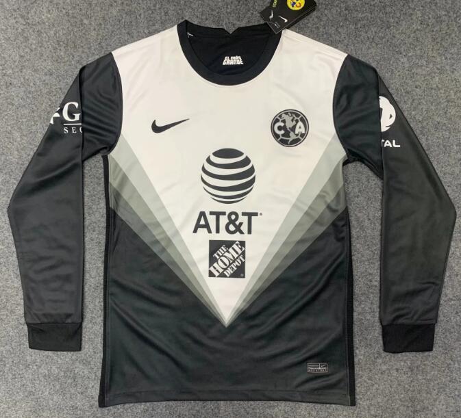 Club America Long Sleeve Black Goalkeeper Soccer Jersey Shirt 2020/21